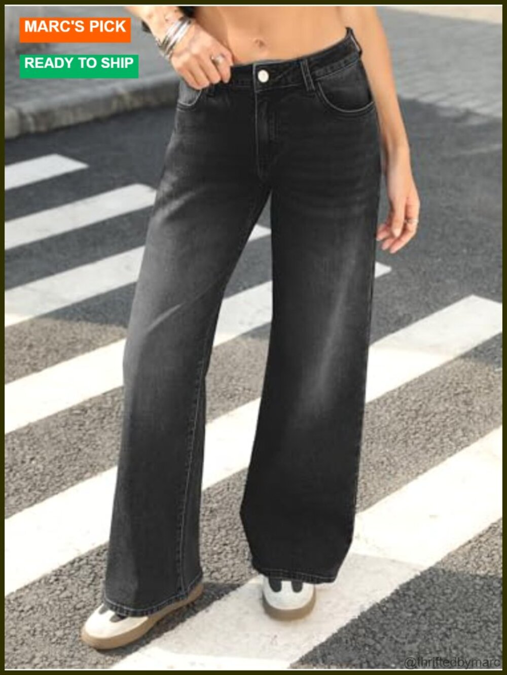 ELLEVEN Low-Rise Baggy Wide Leg Jeans Women Y2k Loose Denim Pants - Picture 2 of 6